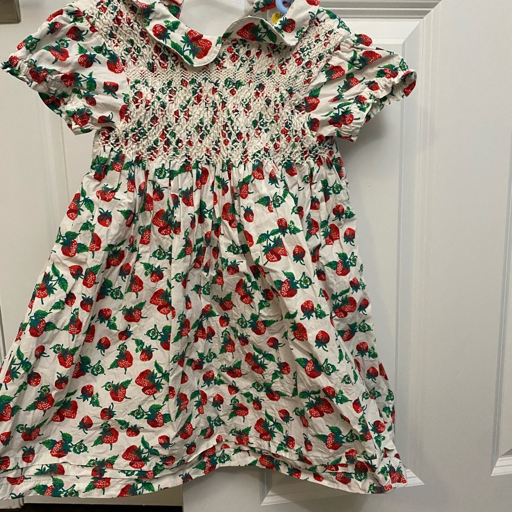 Strawberry Print Smocked Dress